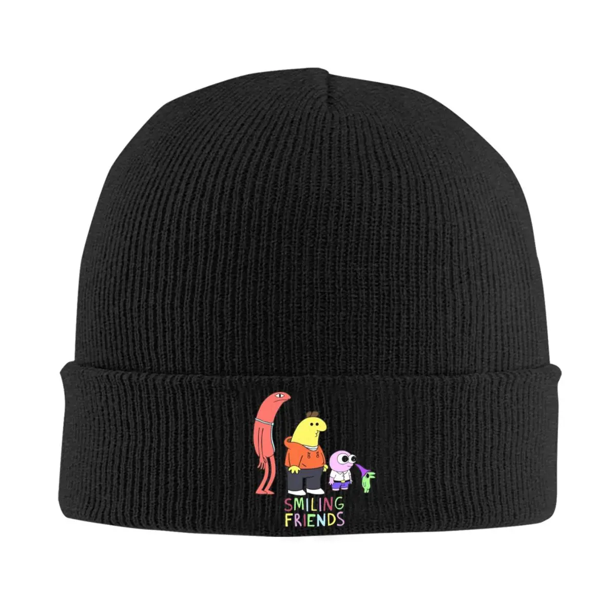 Smiling Friends Cartoon Beanie Hats Knitted Hat Kpop Head Wrap Female Male Caps Winter Graphic Street Y2K Bonnet Hats Gift