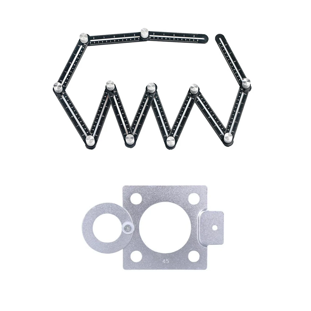 Carbon Steel Multi-angle Measuring Ruler 12-folding Replacement Scaled Carpenter Carpenter Drilling Locator Type 1