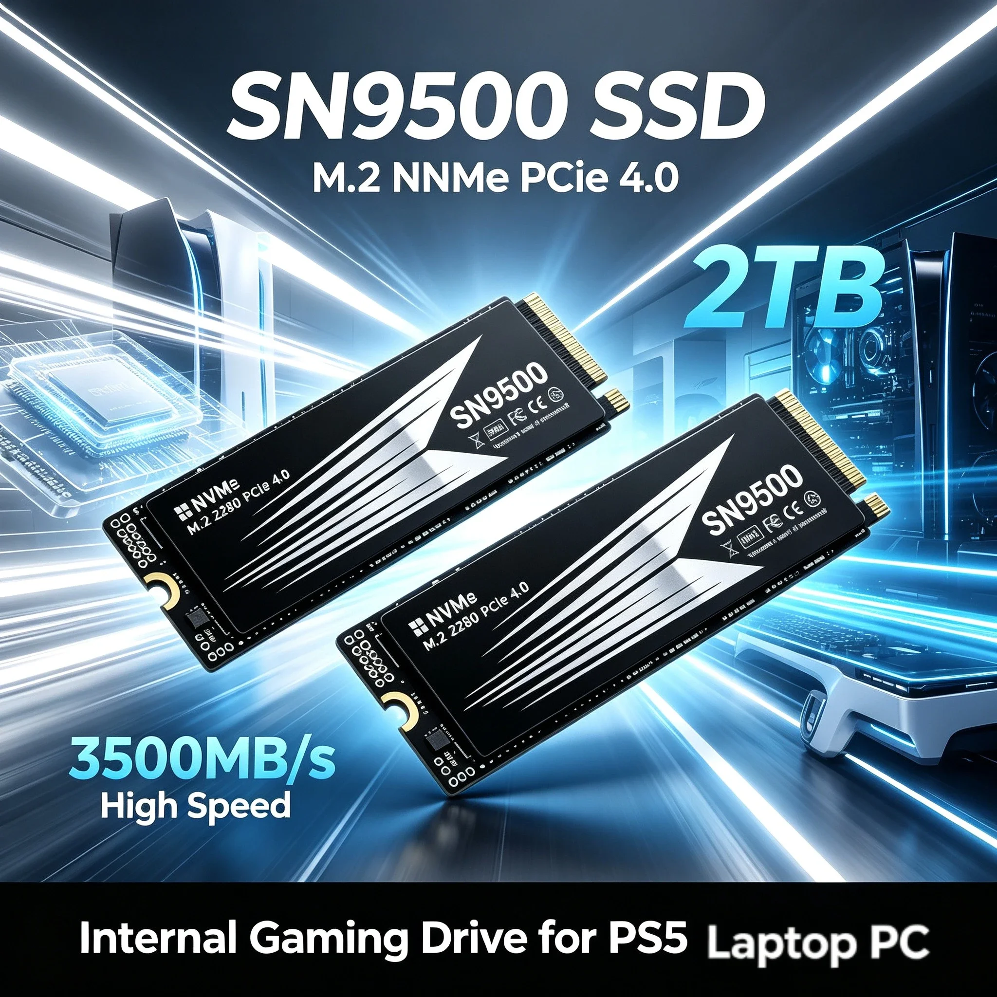SN9500 SSD M.2 NVMe High Speed Internal Solid State Drive 3500MB/s PCIe 4.0 Gaming Drive Works for Laptop PC Hard Disk