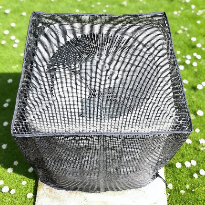 Central Air Conditioner Mesh Protective Cover, Anti-Leaf Full Cover Ventilated Design, Outdoor Unit Specific Protective Shield
