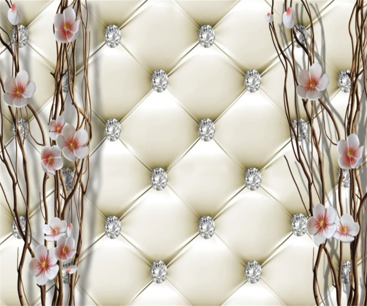 حجم مخصص 3D خلفية الأوروبية حزمة لينة الطوب زهرة أريكة التلفزيون حائط الخلفية ديكور المنزل غرفة نوم اللوحة الزخرفية
