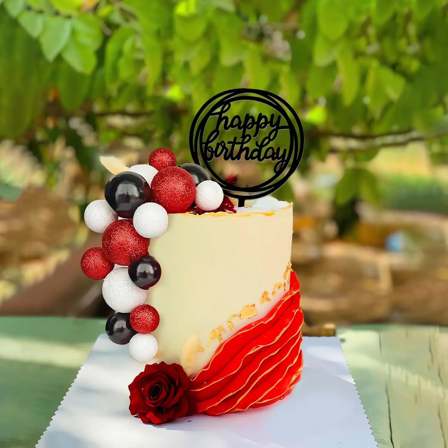 Lot De 40 Décorations Gâteaux Boules Noir Et Blanc - 4 Tailles Pour Anniversaire Et Mariage