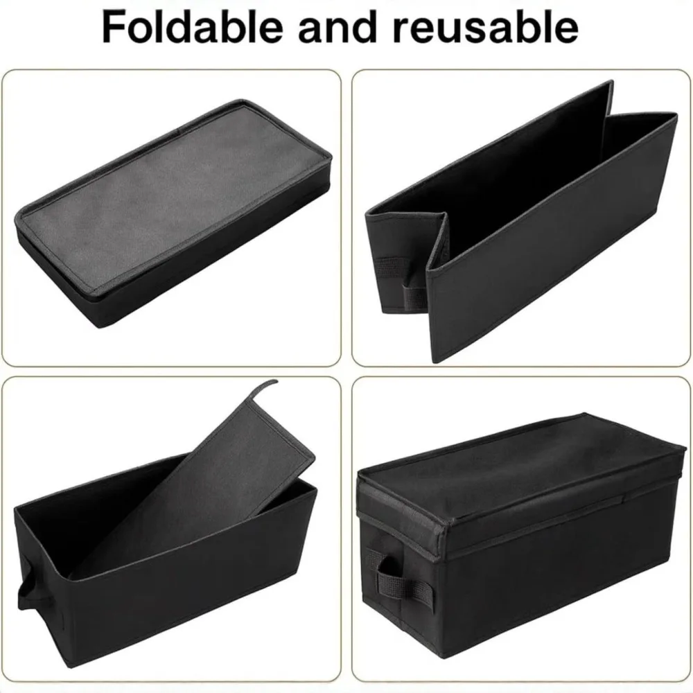 DVD Storage Box Foldable Organizer With Lid Transparent Visible Window Dustproof Case For Home Media Collection Shelf