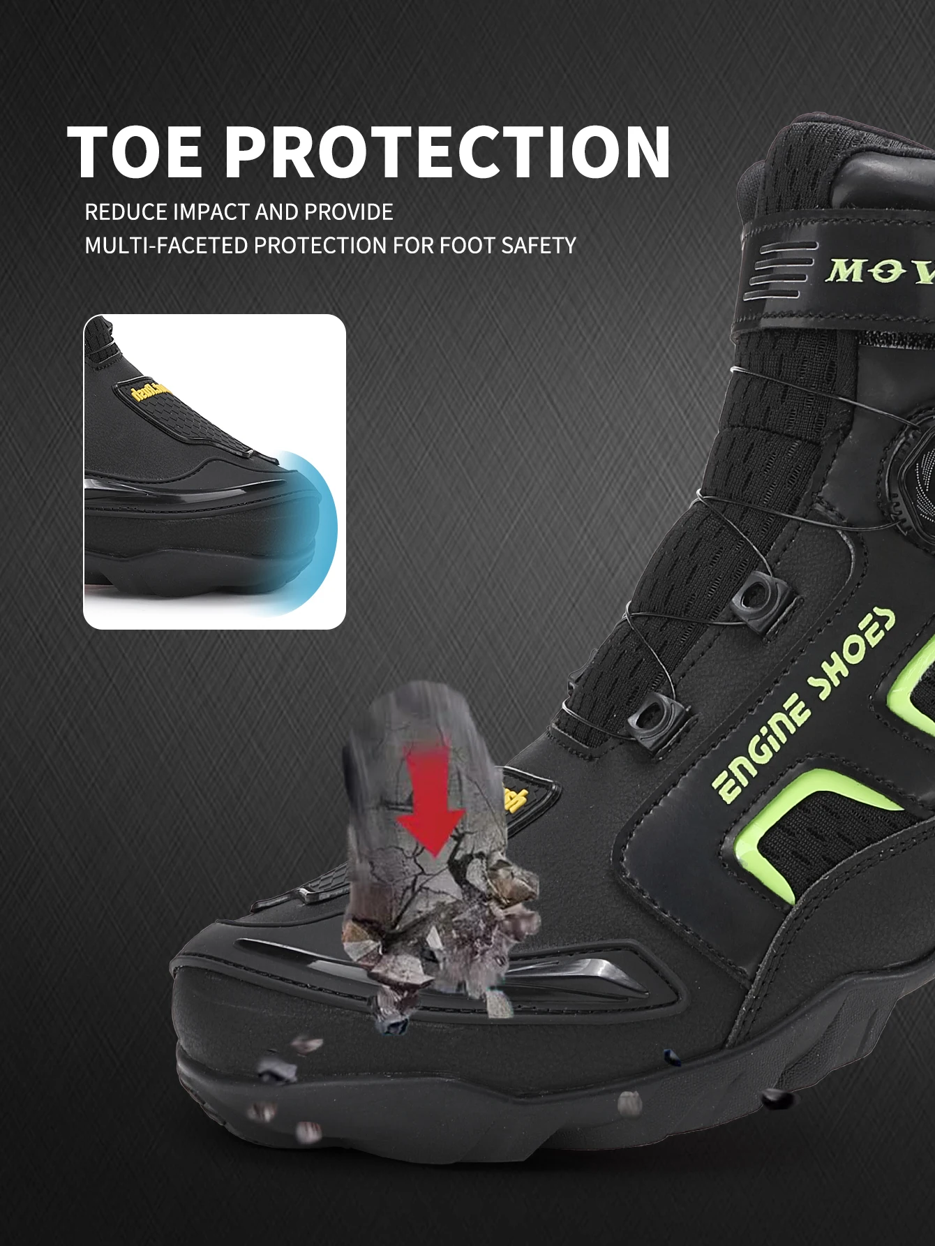 Motorrad-Reitschuhe, atmungsaktive Lederstiefel für Herren, lässig, bequem, Slip-On-Stiefeletten für urbanes Radfahren – Detail 11