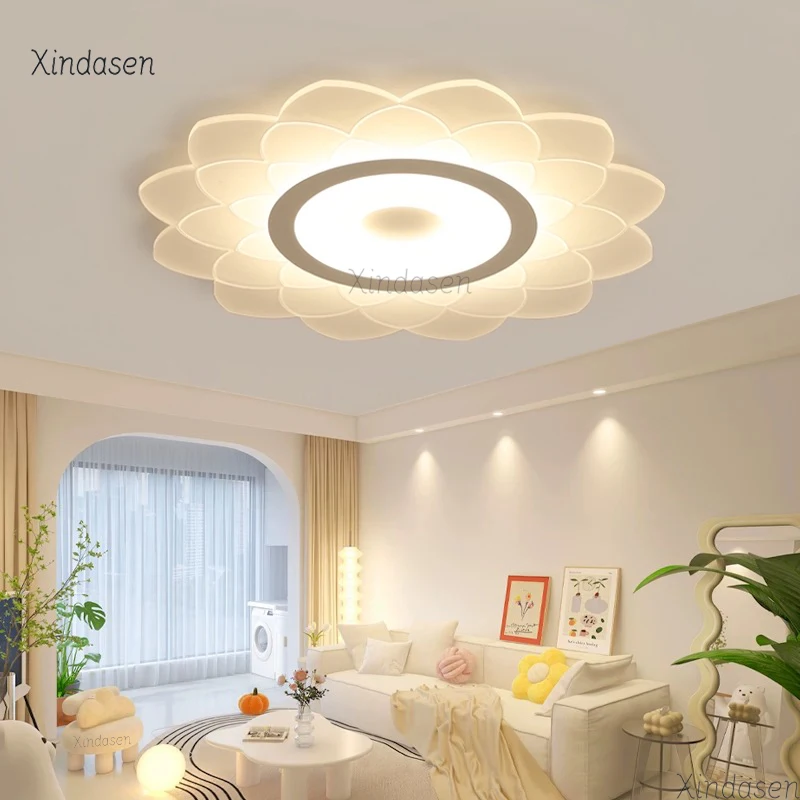 

Modern Led Ceiling Chandelier Lotus For Living Room Dining Study Kids Ceiling lamp Art Deco Lustre Bedroom Ceiling Light Fixture