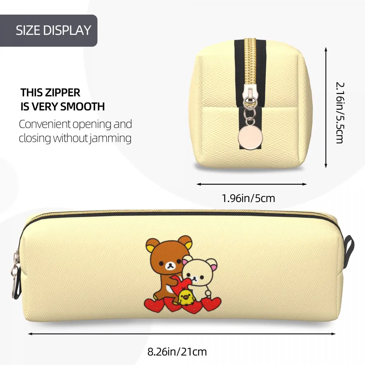 حافظات أقلام رصاص من Rilakkuma Korilakkuma حقائب أقلام جديدة للطلاب تخزين كبير للوازم المدرسية وحقيبة أقلام رصاص بسحاب