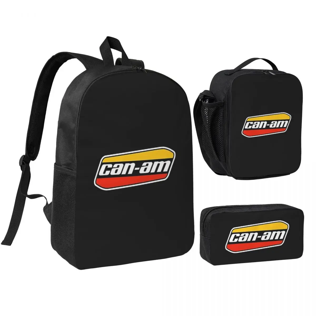

Can-Am BRP Motorcycle Backpack Student Boys Girls BookBag School Bag Computer Shoulder Bags 3ps Insulated Lunch Bag Pencil Case