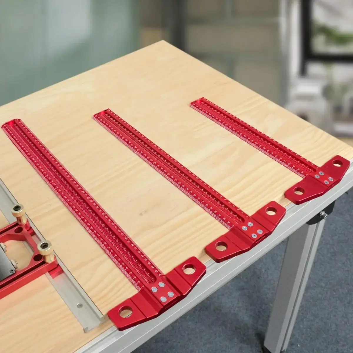 60/300/400/500 Woodworking Square Hole Marking Guage Aluminum Alloy 90° T Ruler Scriber for Multi-Function Measuring & Layout