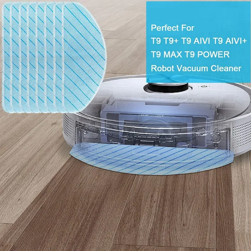 Sostituzione dei cuscinetti lavabili per Ecovacs Deebot T9 + T9 AIVI T9 AIVI + T9 MAX T9 POWER Robot aspirapolvere, confezione da 8