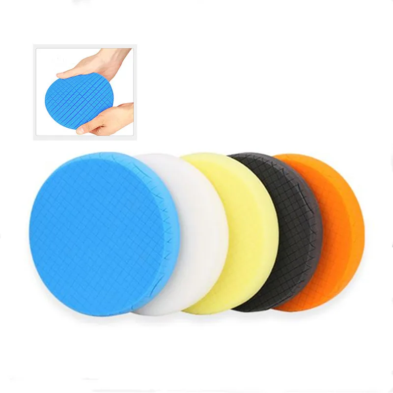 5pcs/set Car Polisher  6 Inch Self-Adhesive Buffing Waxing Sponge Wool Wheel Pad Polishing Disc For Drill Adapter Accessory