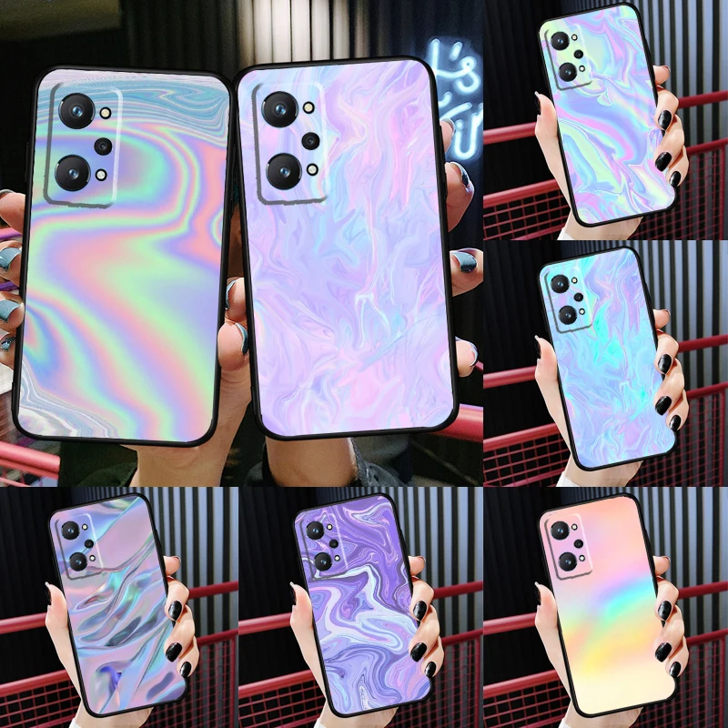 Holographic Iridescence For Realme C55 C33 C30 C21Y 10 Pro Plus GT Neo 5 3 3T Case For OnePlus 11 10 Pro Nord 2 2T