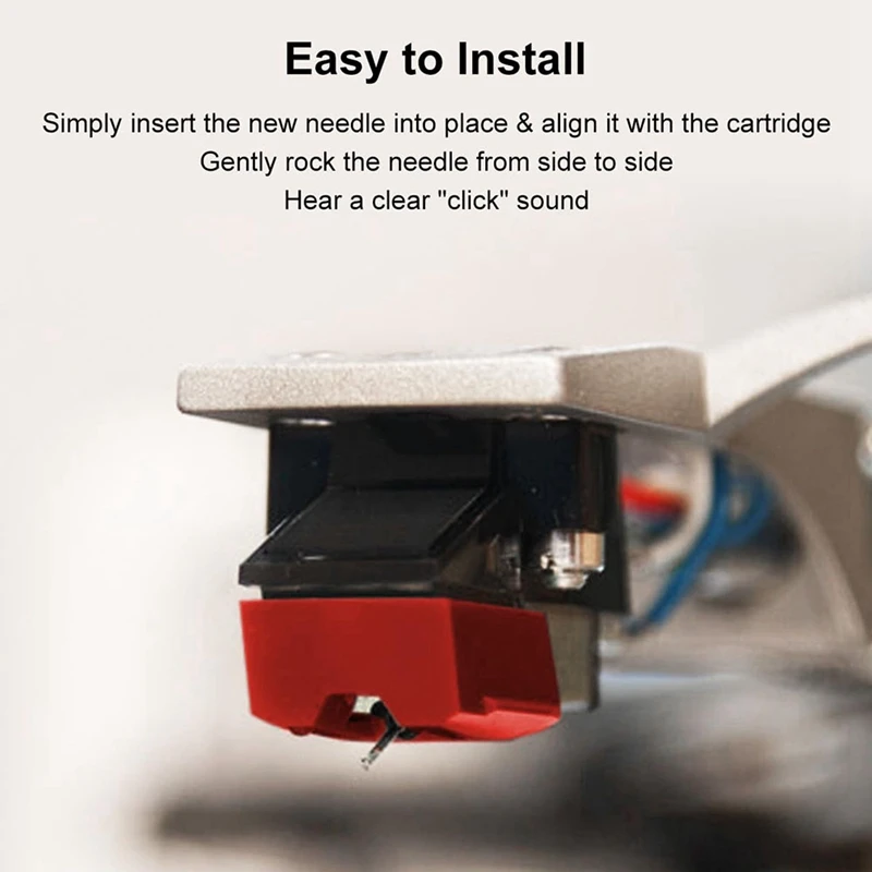 レコードプレーヤー針ダイヤモンド ATN95E 交換用スタイラス AT-LP120-USB およびさまざまな AT モデルターンテーブル用耐久性簡単取り付けレッド