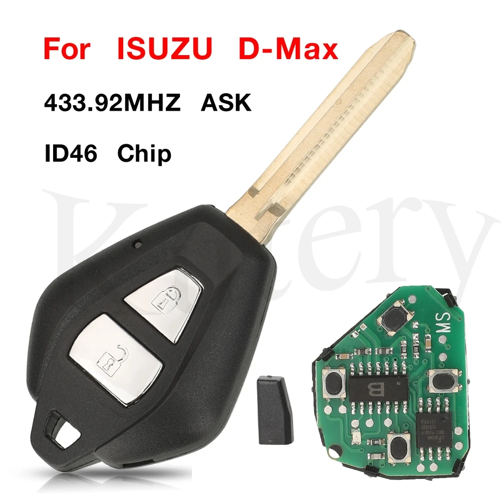 

jingyuqin 2 Buttons 433.92MHz Smart Remote Car Key Fob For Isuzu D-Max Holden Colorado Auto Key Control Replacement