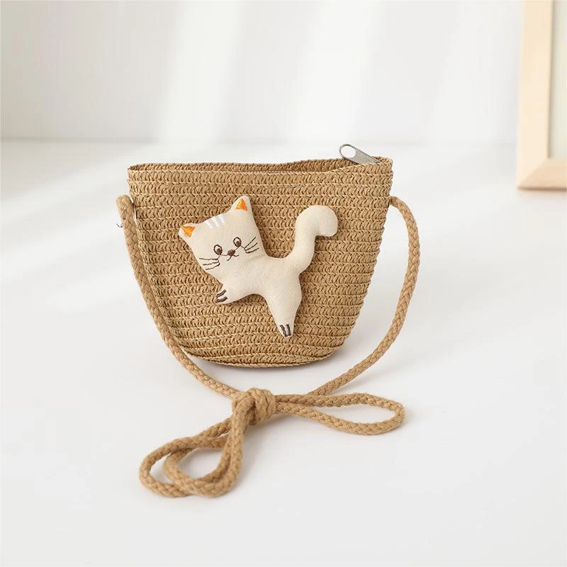 

New Grass Knitted Summer Cute Cartoon Mini One Shoulder Crossbody Bag