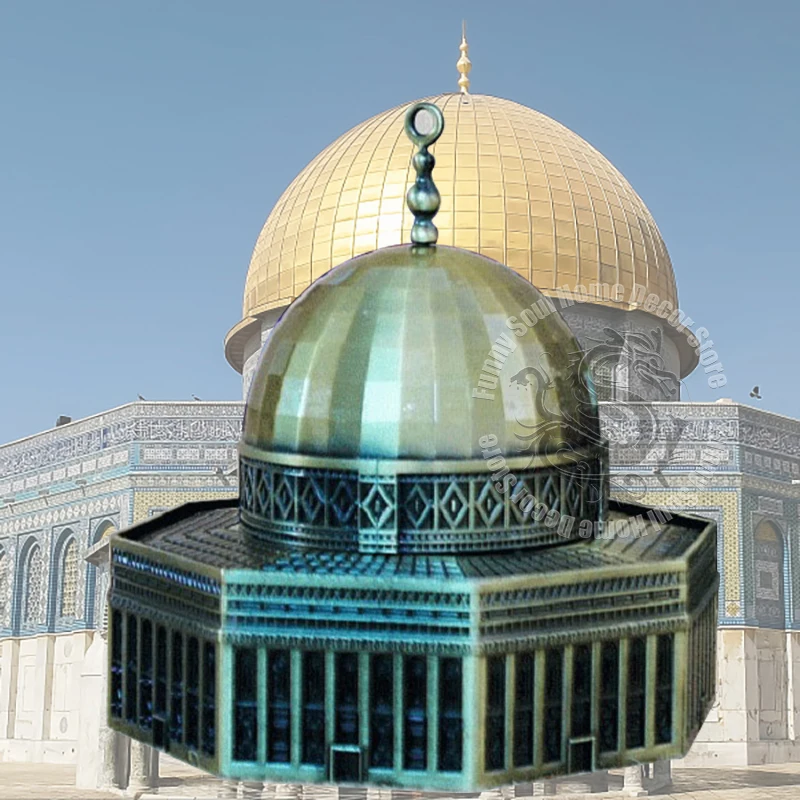 

10cm Metal Dome of the Rock in Jerusalem Model Home Office Room Desk Decoration Accessories Pilgrimage Religious Festivals Gifts
