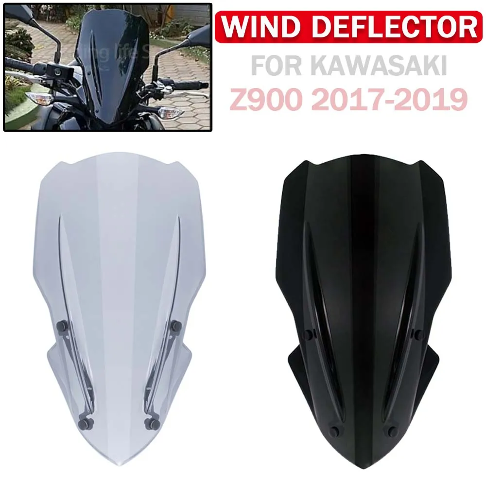 

Motorcycle Touring Windshield Windscreen For Kawasaki Z900 2017 2018 2019 Z 900 Pare-brise Wind Deflector Visor With Bracket Kit