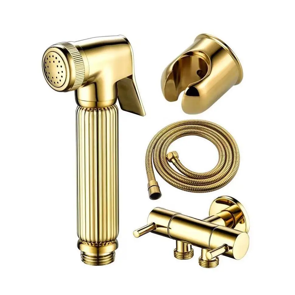 

High Pressure Multi-functions Wall Mounted Gold Bathroom Bidet Sprayer Set