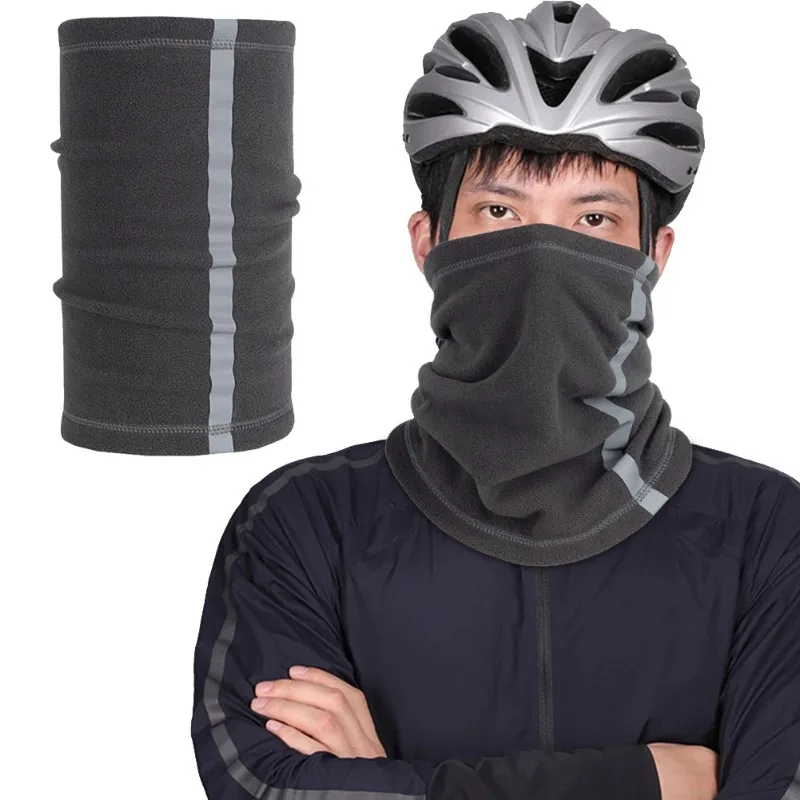 Outdoor Winter Warm Fleece Neck Scarves Reflective Skiing Neck Cover Mask Motorcycle Half Face Mask Scarf Riding Biker Windproof