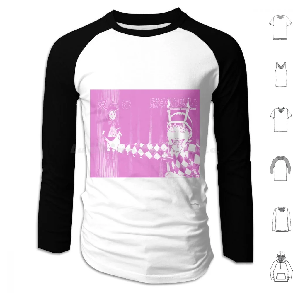 Diario de las delicias de Souichi (rosa) Sudadera con capucha de algodón de manga larga Horror Manga Shojo Shoujo Kawaii Creepy Scary Guro