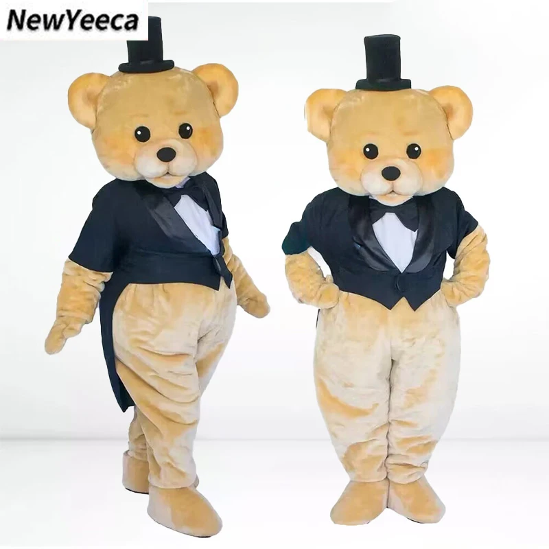 Nuevo disfraz de lujo de la mascota del oso de peluche personaje vestido de lujo evento fiesta de Halloween abrigo de cola oso Cosplay ropa carnaval boda