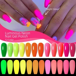 15ml Green Fluorescence Gel Nail Polish Neon Luminous Gel Polish Summer Candy Nail Gel Art Design UV Soak Off Varnish Lacquer