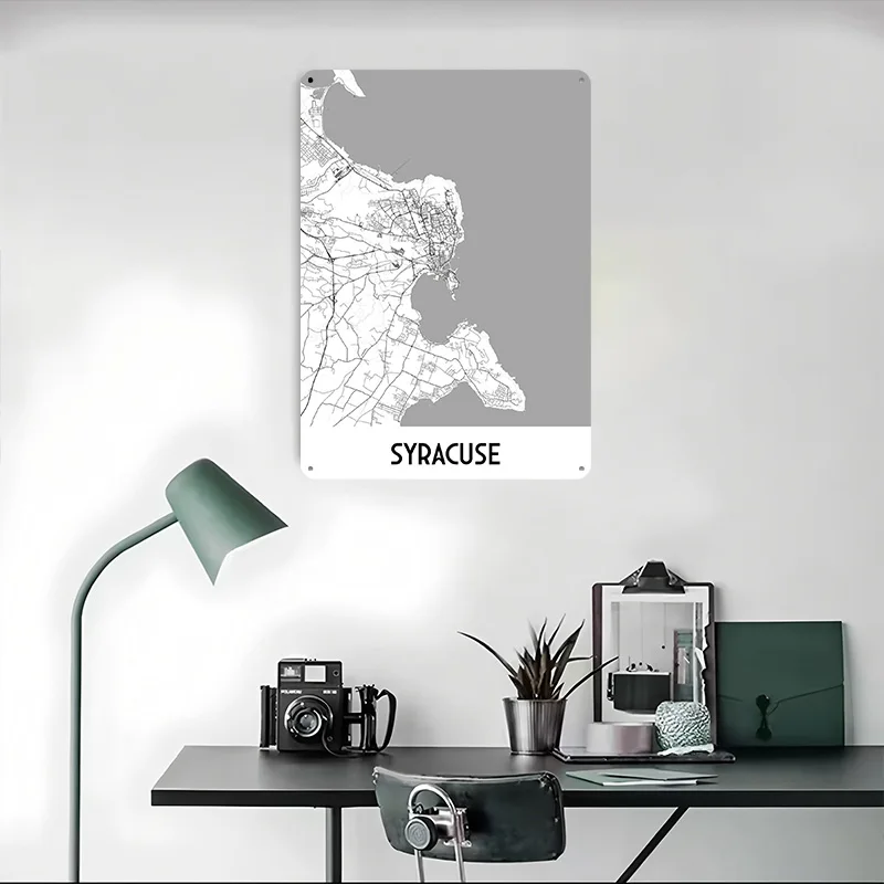 Syracuse City Map Metal Poster - Custom Map Poster ulasan dan harga