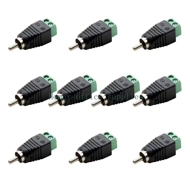 K43B Compactly Sound Video Converter Male Plug to Video Screw Terminal Plug and Play Design for Multiple Devices