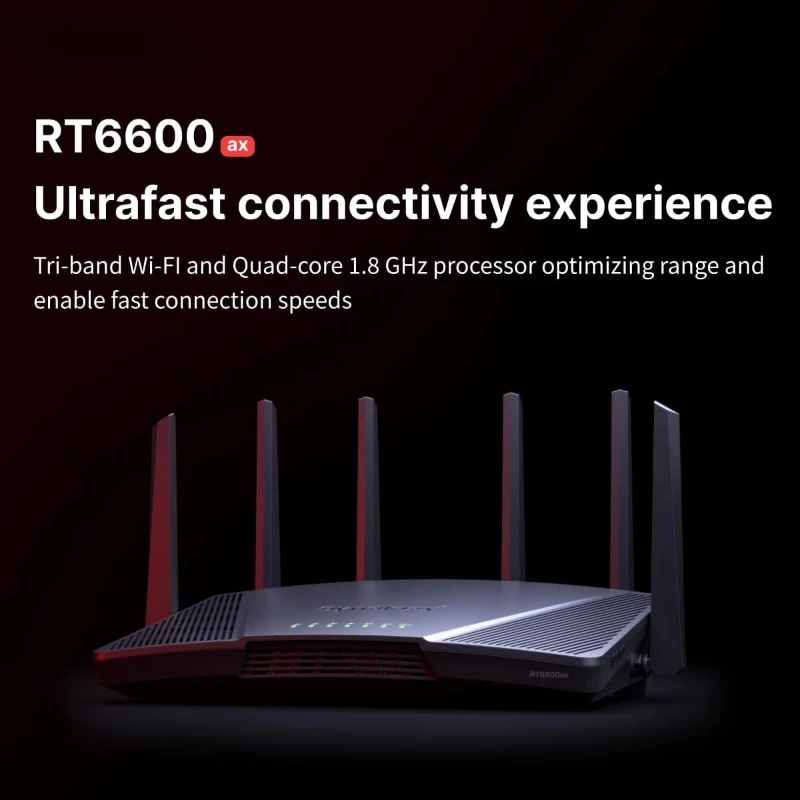 RT6600ax - Tri-Band 4x4 160MHz Wi-Fi router, 2.5Gbps Ethernet, VLAN segmentation, Multiple SSIDs, parental controls