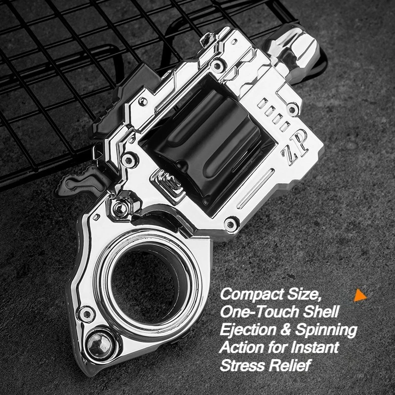 Alloy Revolver Gun Toy Fidget Spinner EDC Ring Gun Shooting Gadget Stress Relief Toys for Boys Gift