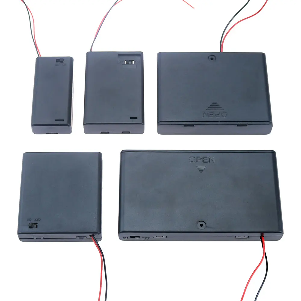 JCD 2 3 4 6 8 Slots AA Battery Holder Storage Case Box With Switch & Cover For AA Batteries Standard Container