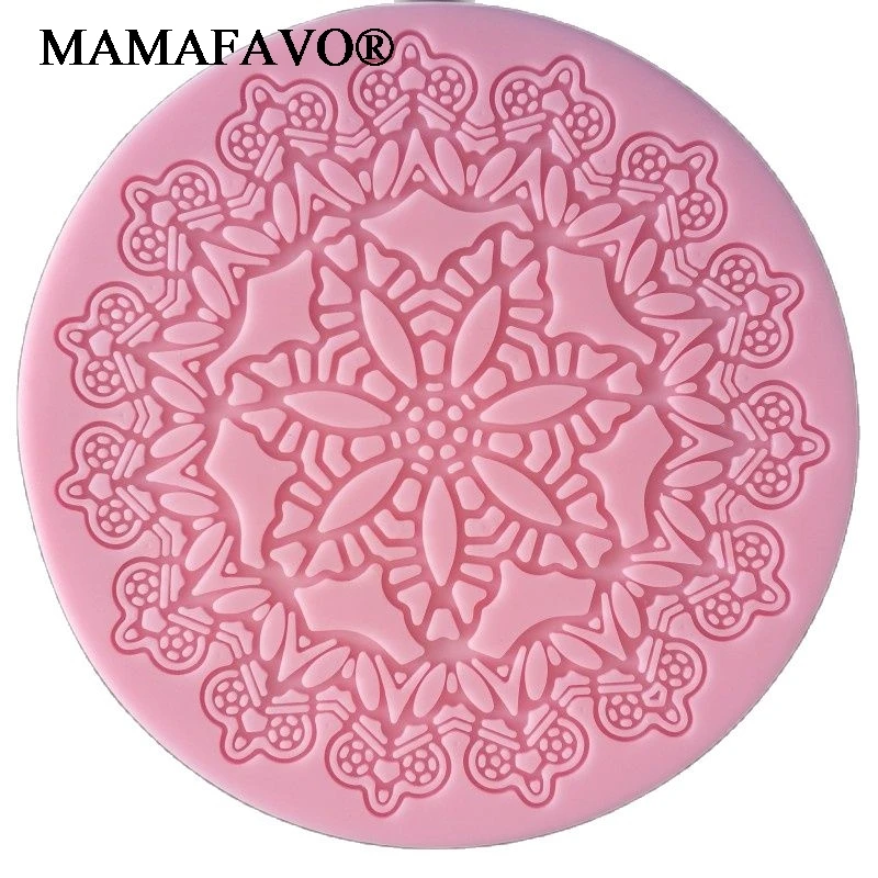 1Pcs Round Crown Shape Cake Silicone Mat Sugarcraft Fondant Cake Decorating Tools Kitchen Baking Silicone Lace Molds H682
