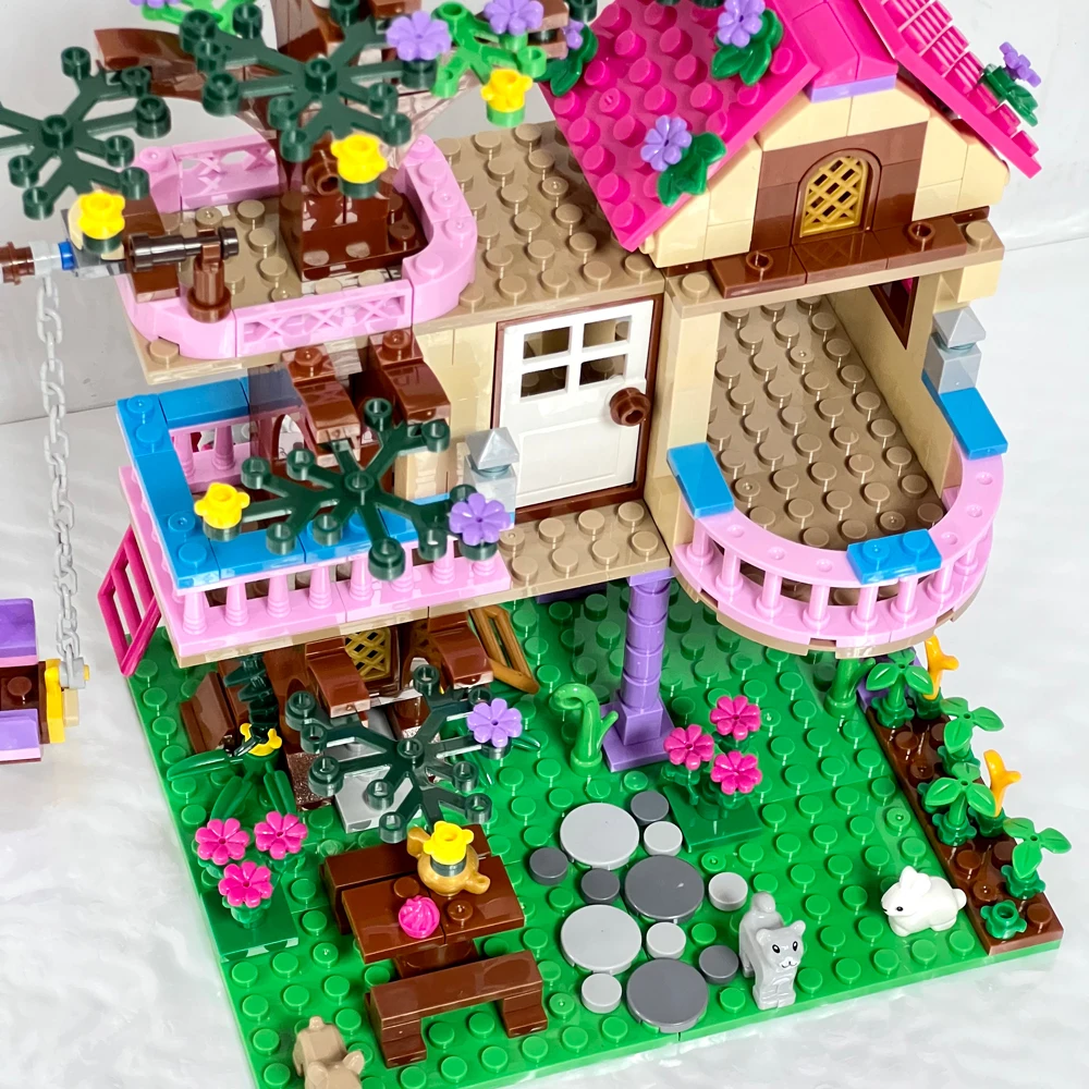 Ensemble de décennie s de Construction pour Enfant Fille, Jardin, Arbre, Maison, Vacances d'Été, Villa, Château, Figurines, Briques à Faire Soi-Même, Jouets, Cadeau