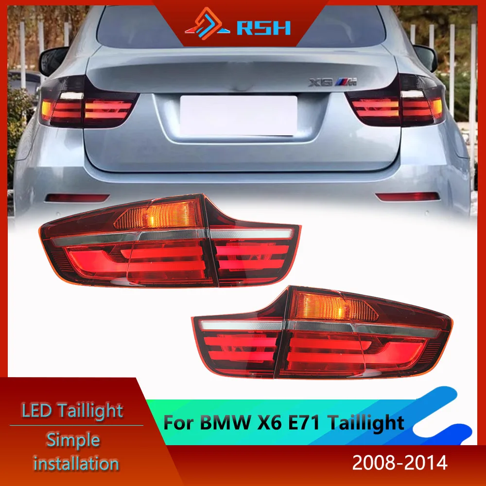 Car Taillights Assembly For BMW X6 E71 2008-2013 28i 35i 40i 50i Upgrade LED Highlight Flashing Signal Light Tool Accessories
