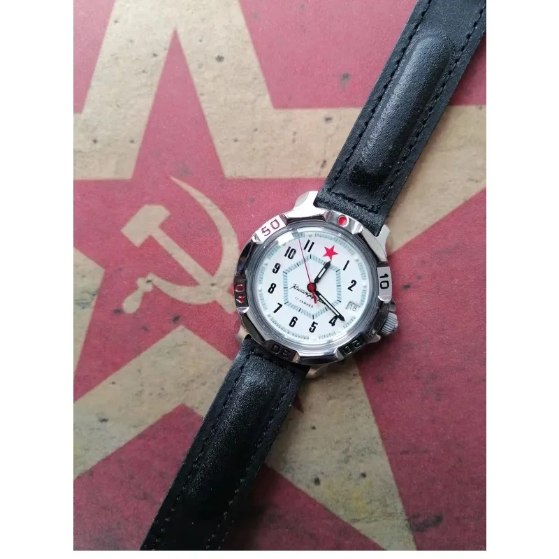 ミリタリーウォッチ レッドスター ミリタリーコマンダー 手巻き機械式腕時計 メンズウォッチ 防水 夜光 ダイビング