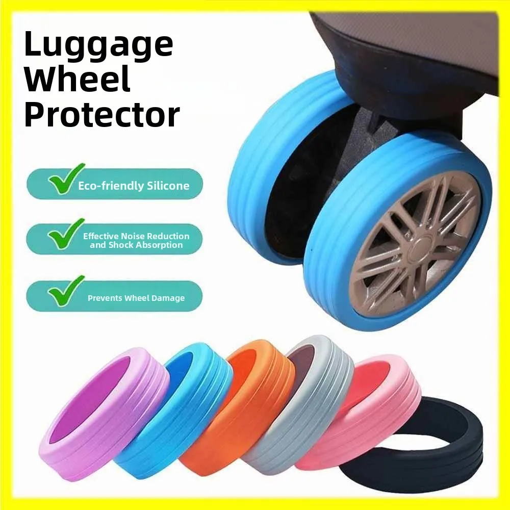 Silent Universal Wheel Rubber Cover Silicone Protection Strap Luggage Wheel Gel Strip Circle Bag Accessories Bag Covers