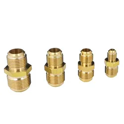 SAE-Standard Brass Pipe Fitting Connector, Redutor Nipple Flare Tube, Air Coniditoner, OD 1/4 