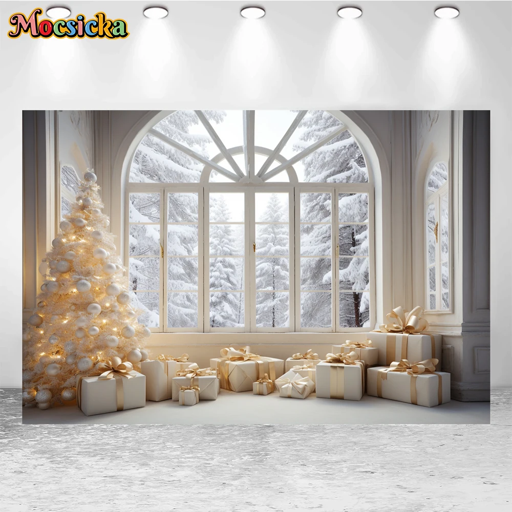 Mocsicka-خلفية تصوير شتوية لعيد الميلاد ، شجرة عيد الميلاد الرائعة ، حفلة الأعياد ، صورة عائلية ، صورة استوديو خلفية للصور
