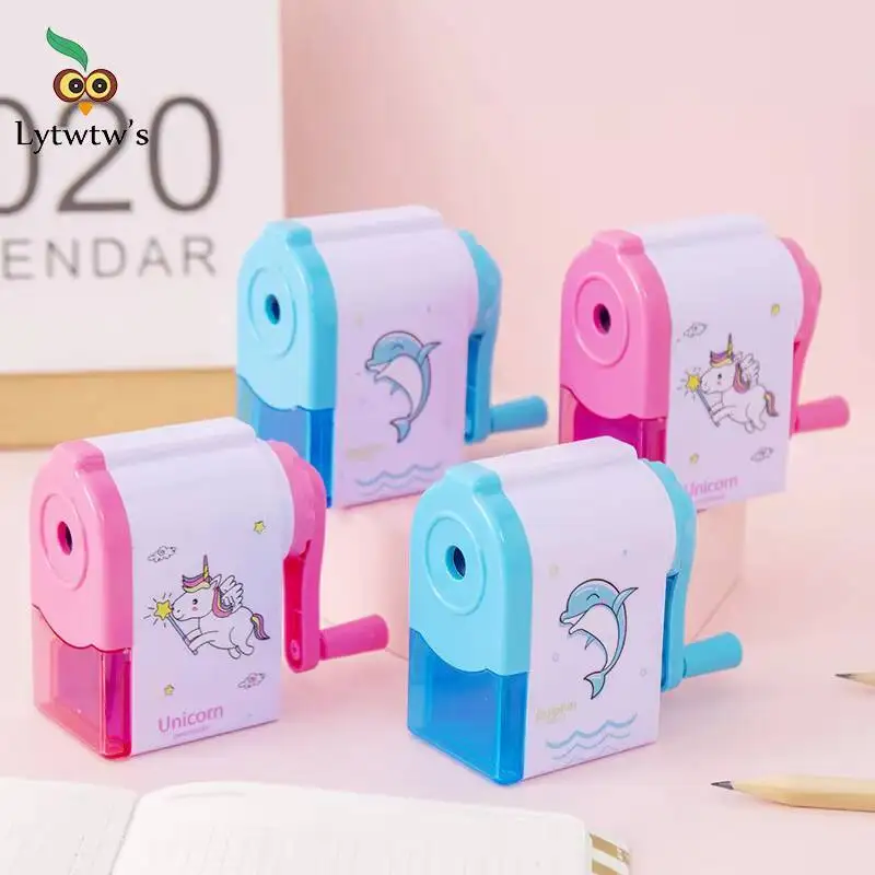 1-2 pcs Cute Unicorn/Dolphin Mechanical Sharpener For Pencil School Office Supplies Creative Stationery Back To School