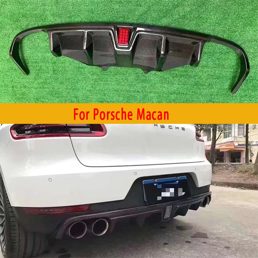 For Porsche Macan Carbon Fiber Car Rear Bumper Diffuser Rear Splitters Spoiler Back lip shunt Car Accessories body kit