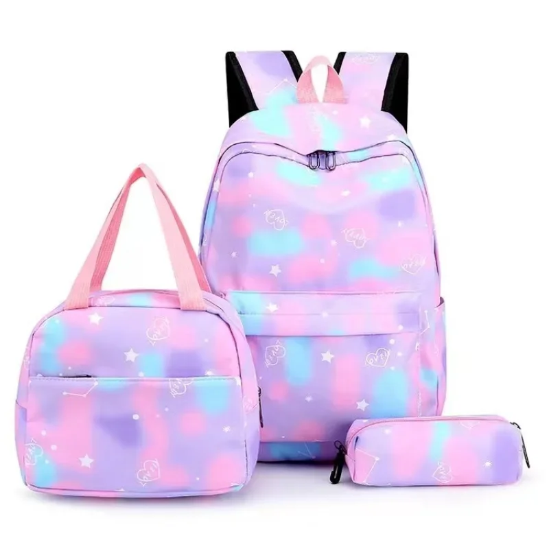 Mochila de três peças para estudantes, mochilas escolares, bolsas de lazer para mãe e filhos