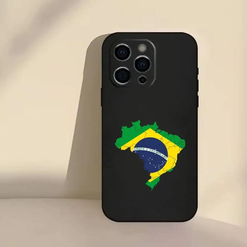 Funda de teléfono con papel tapiz de bandera de Brasil para iPhone 17,16,15,14,13,12,11 Plus,Pro,Max,XS, funda suave de silicona