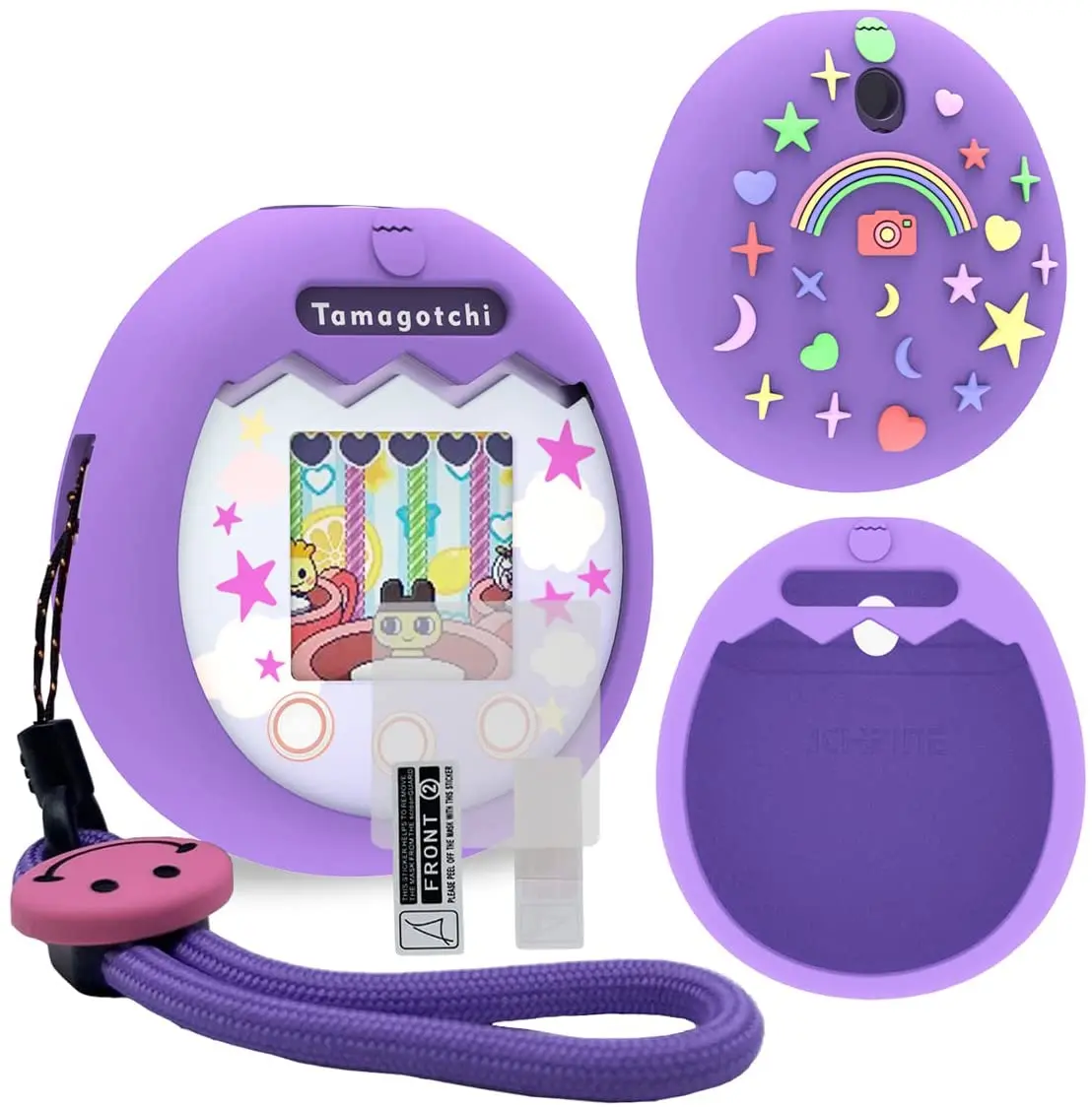Силиконовый чехол, протектор экрана и шнурок для Tamagotchi Pix, подарок для детей на день рождения (только чехол)