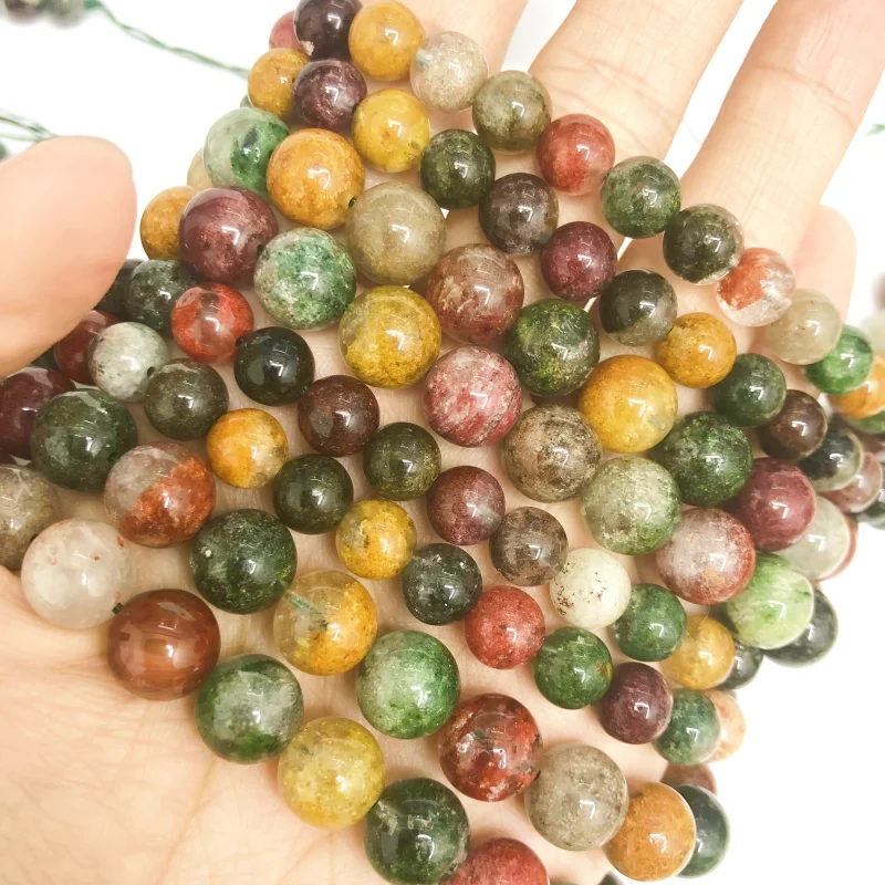 Natural Colorful Ghost Crystal Stone Quality Loose Round Beads Jewellery Making 8/10MM DIY Bracelet Necklace Beading Accessories