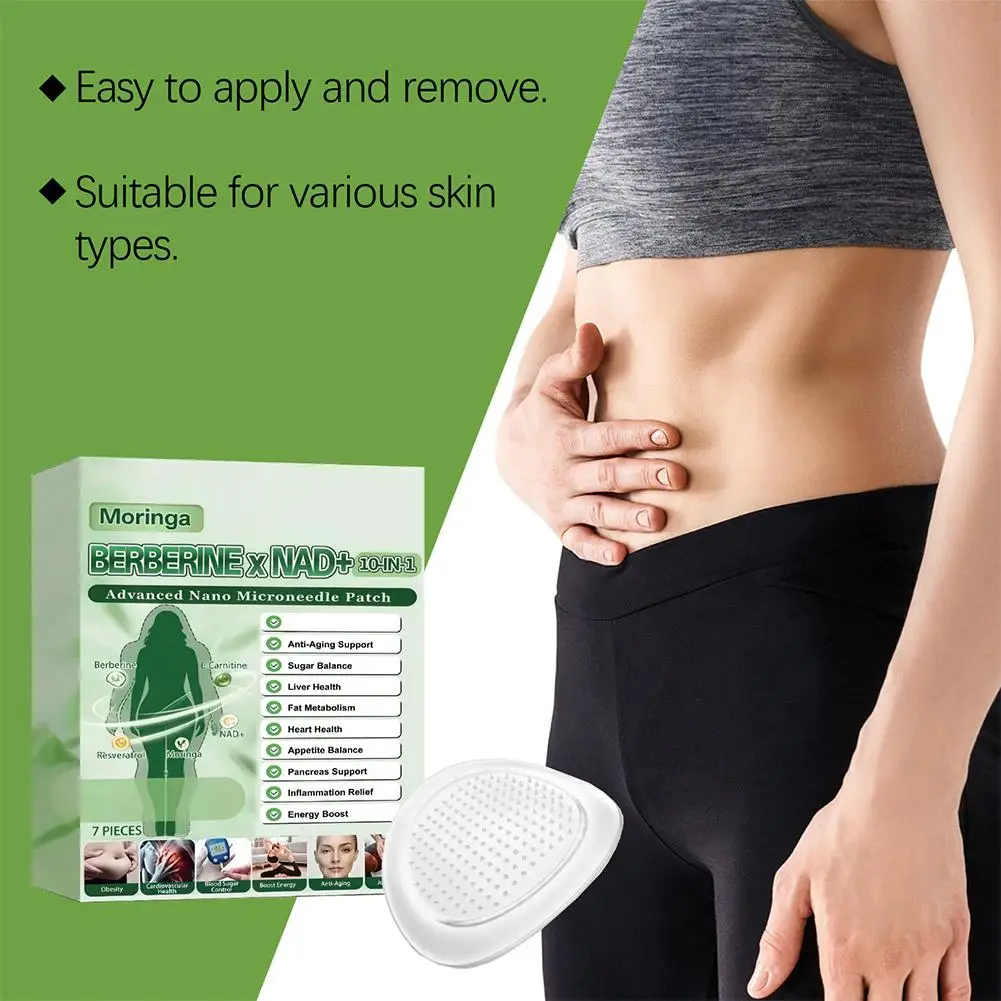 

Moringa Berberine NAD+ Nano Microneedle Patch 1/3/5/10Pcs Anti Aging Fat Metabolism Support Metabolic Support