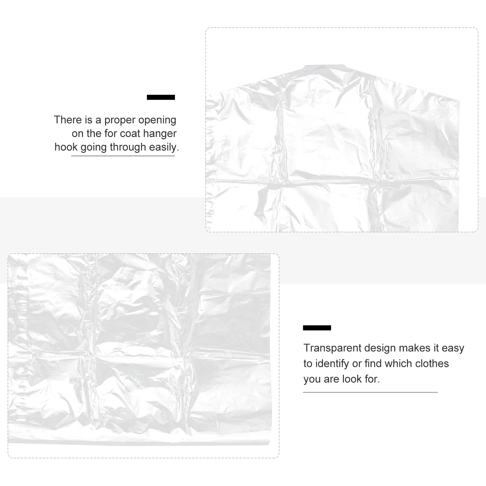 

30pcs Dust Jacket Cover Bag Clothes Storage Disposable Suit Garment Transparent