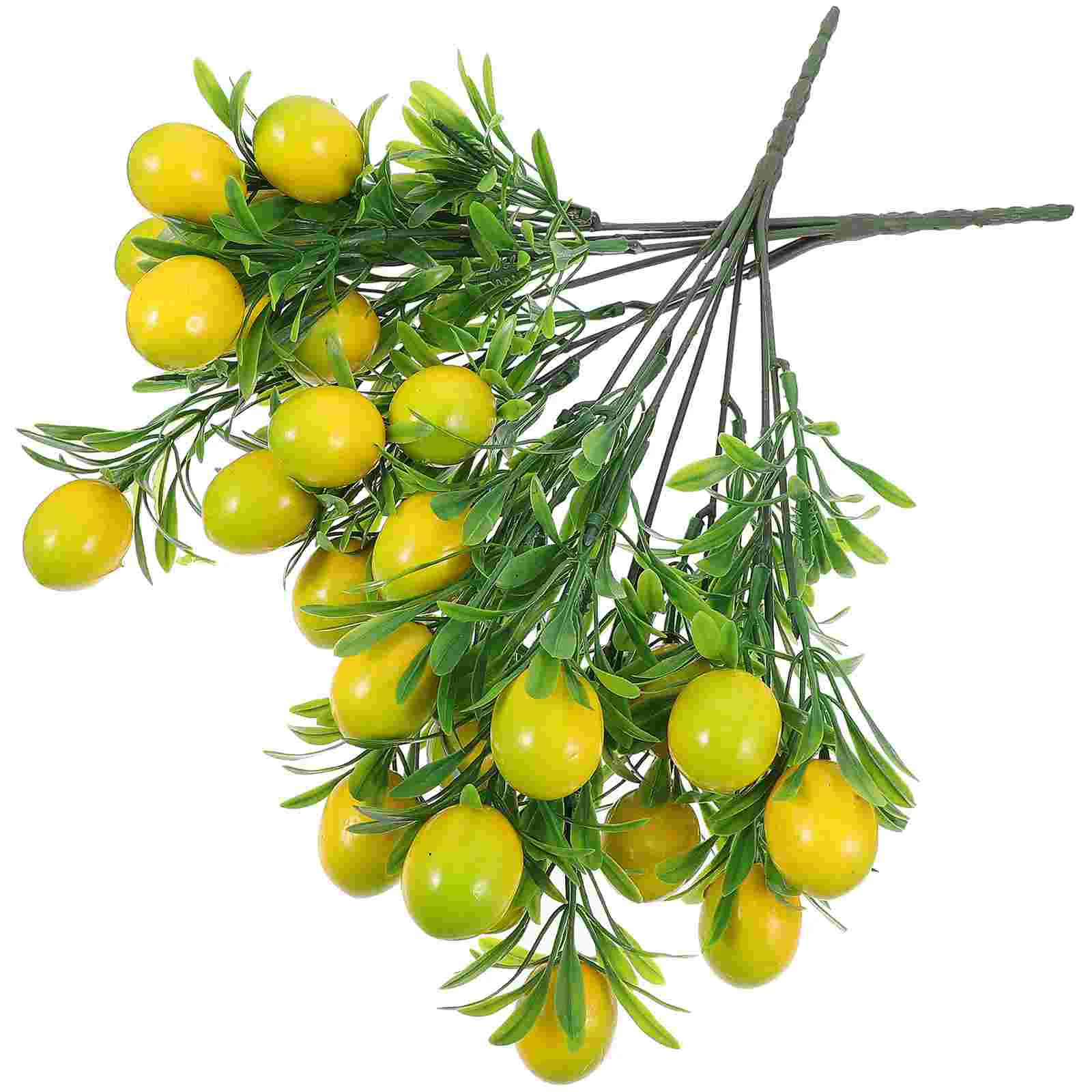 2pcs Artificial Lemon Branch Artificial Lemon Stem Decors Fake Fruit Branches Vase Filling Decors