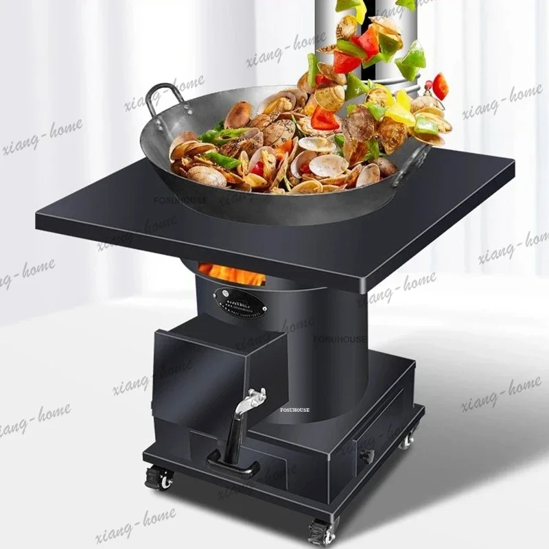 lsMultifunctional Chimeneas Outdoor Firewood Heater Large Mobile Wood-burning Pot Stove American Smokeless Heating Firewood Stov