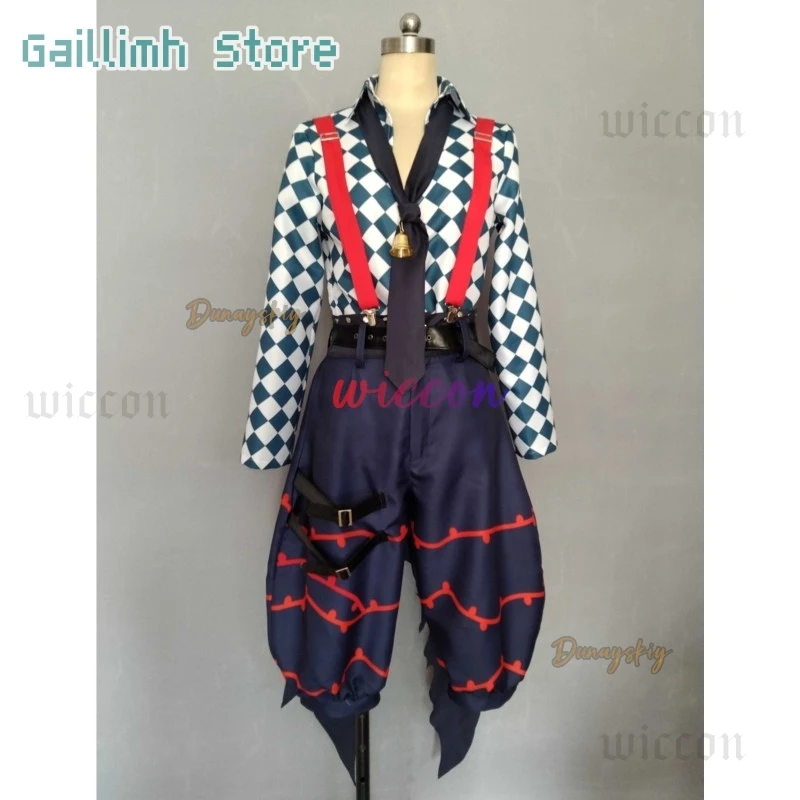 لعبة الشيطان بتلر لاتو باكا أزياء تنكرية لاتو زي مع جرس 1 متر شعر مستعار للهالوين كرنفال لعب الأدوار للرجال والنساء