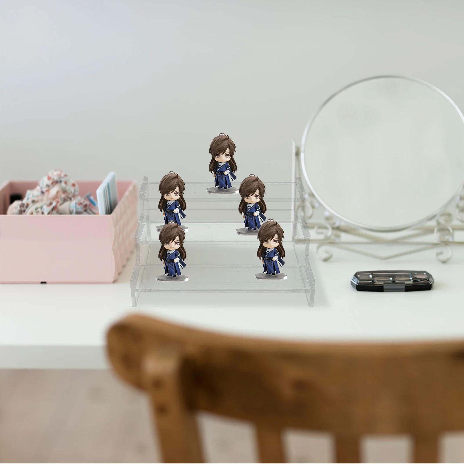 

Acrylic Storage Rack Display Holder Clear Stand Shelf for Miniatures Figurine Collections Reusable Practical Home