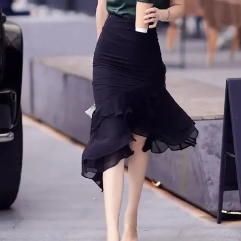 

Skirt Woman Outfit Ruffles 2 Pieces Sets for Women Sexy Short Sleeve Korean Style Festival Jacket Clothing Trend 2024 Vacation